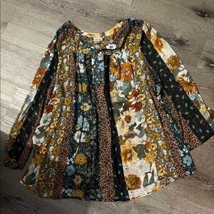 Avenue Multicolor Floral and Animal Print Top